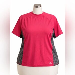 UV Skinz Rashguard 4X Pink UPF Sun Protection Swim Top Short Sleeve